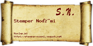 Stemper Noémi névjegykártya